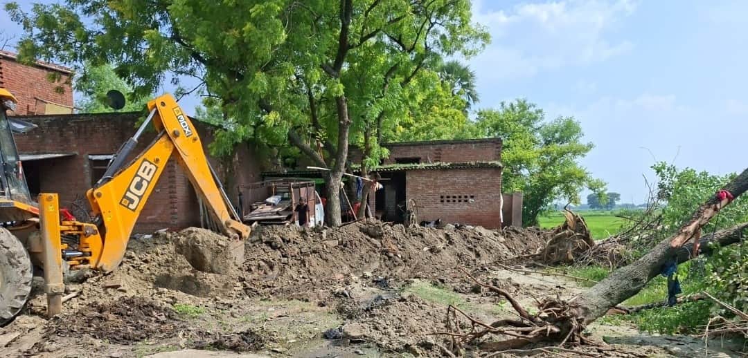 Encroachment removed from private land in Bhira village.