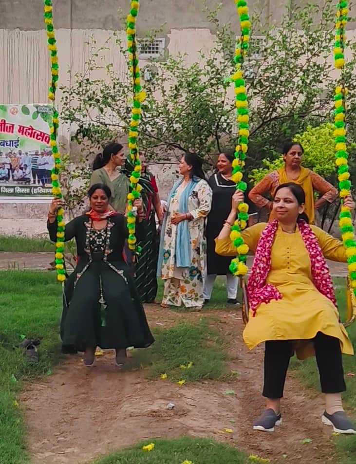 patanjali yog parivar celebrated teej