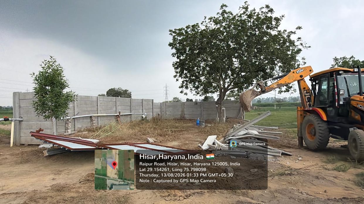 Road network dismantled and walls demolished in a colony being developed on five acres of land.