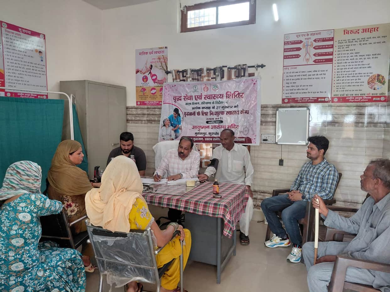 Health check-up of 300 senior citizens in camps