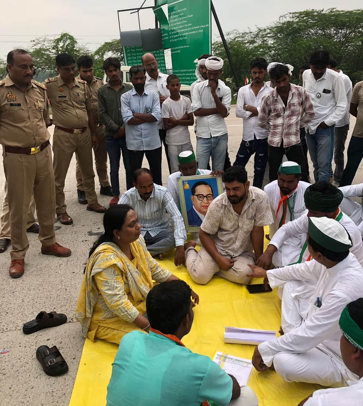 Farmers took out a Tiranga Yatra.