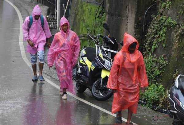 Rain showers in Dharamshala in the evening brought relief from the sultry heat.