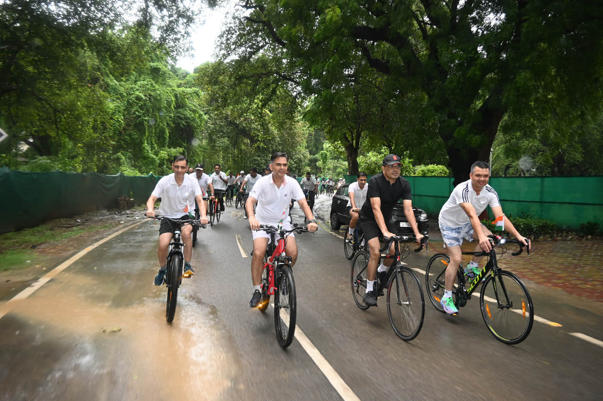 'Har Ghar Tiranga' bicycle rally held in the cantonment.