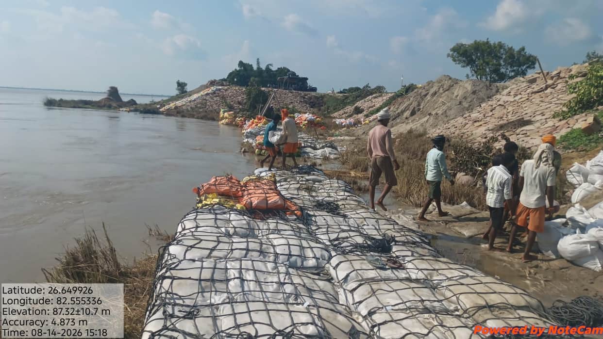 Saryu's water level remains stable, erosion continues, villagers panic