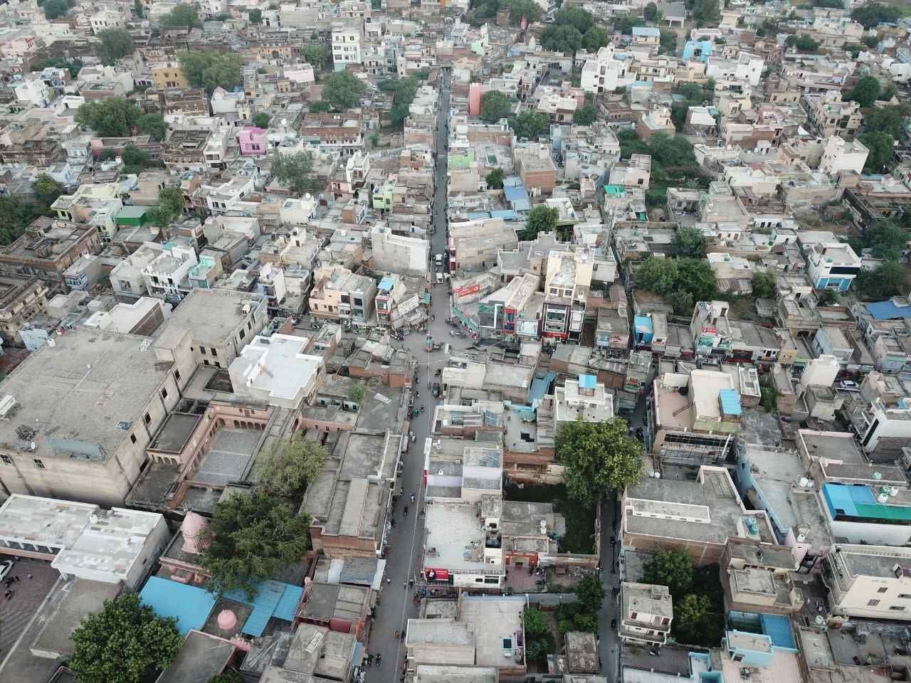 फोटो संख्या:59- महेंद्रगढ़ शहर मैपिंग के दौरान ड्रोन से ली गई फोटो--संवाद