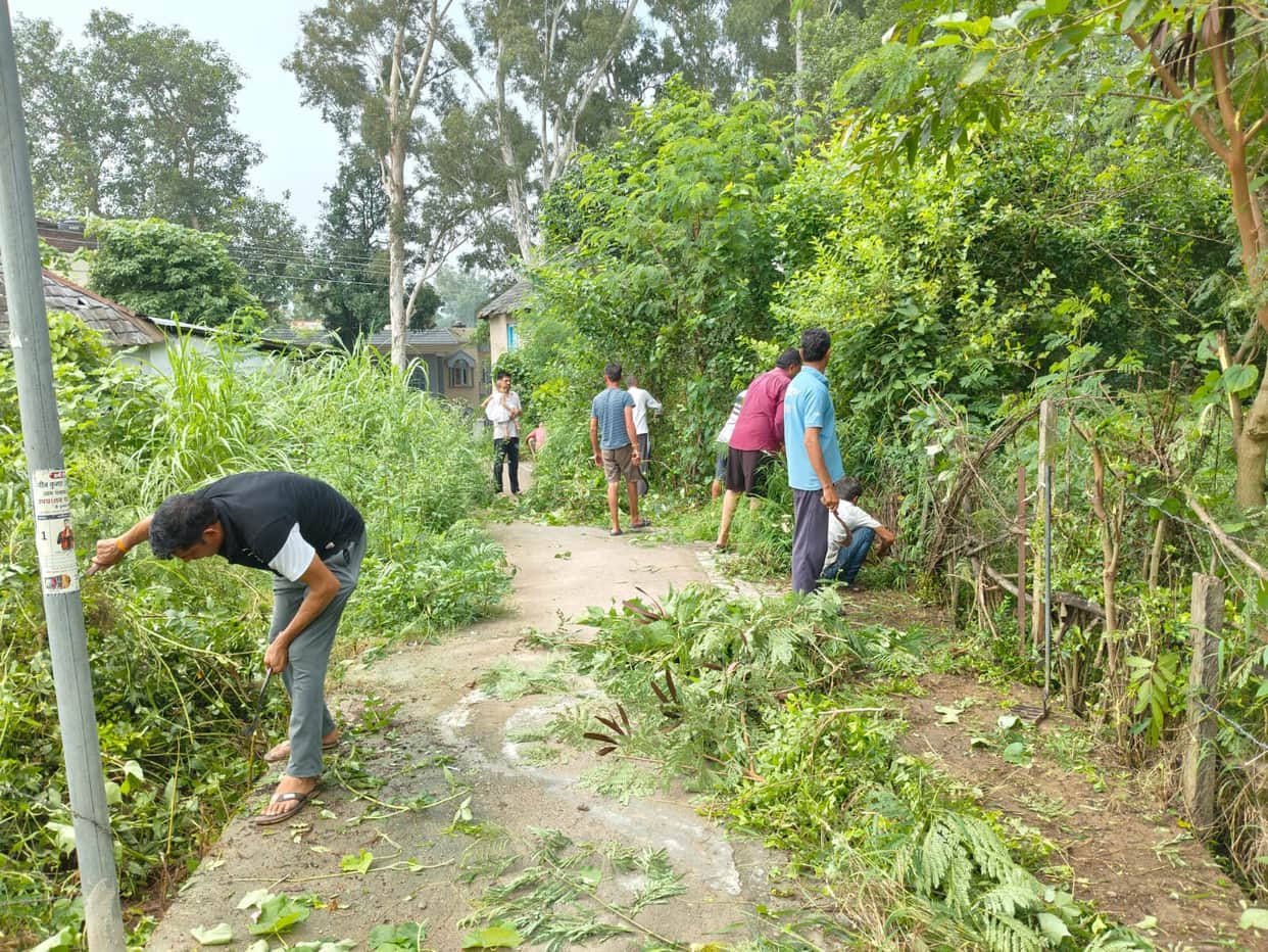 Villagers conducted a cleanliness drive in Matwana.