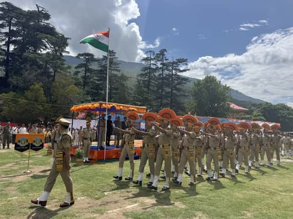 Minister Harsh Vardhan took the salute at the grand parade.