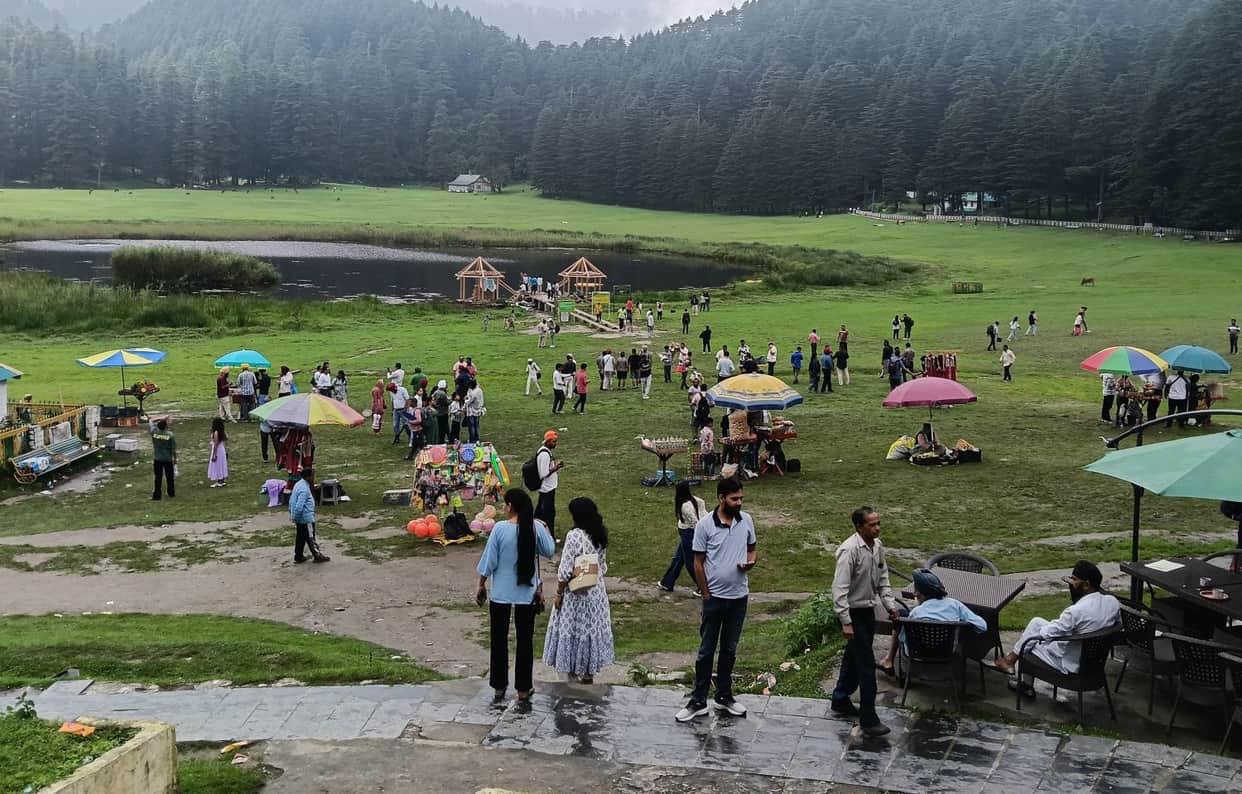 Khajjiar bustled with tourists after several days.