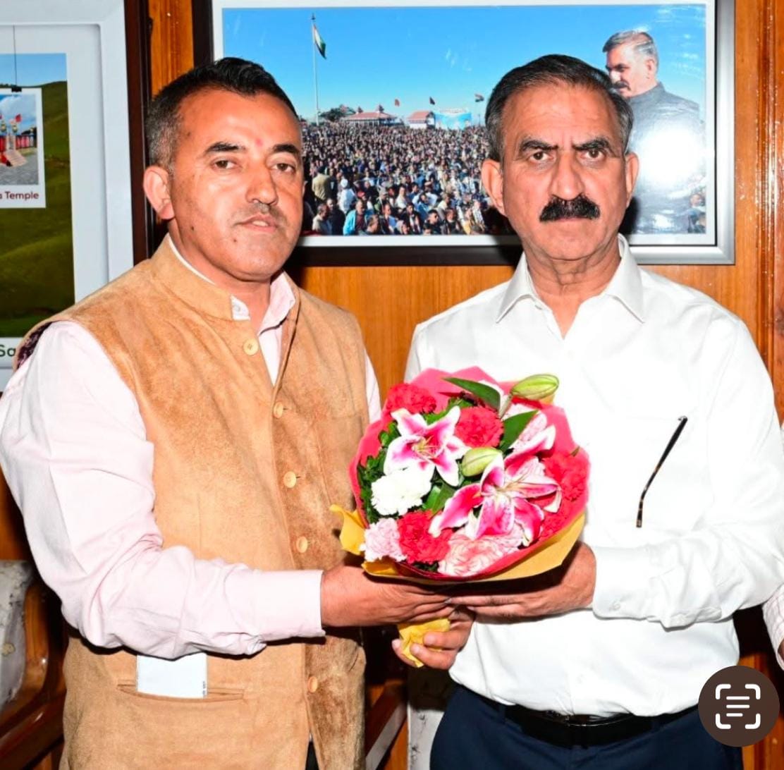 चंद्रमोहन ठाकुर ने मुख्यमंत्री सुखविंदर सिंह सूक्खु से मिल कर चौपाल विधानसभा क्षेत्र की विकासात