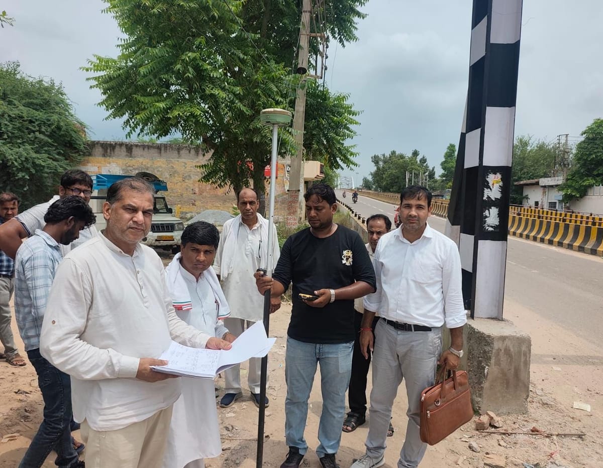 Rewari News: भाड़ावास रोड की सर्विस रोड चौड़ी होगी, डिमार्केशन का काम पूरा