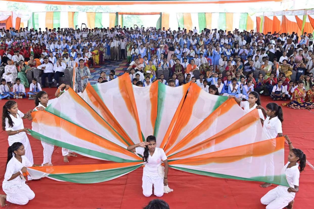 The Tricolour fluttered proudly; patriotic songs resounded.