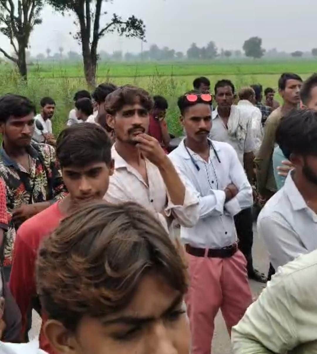 Uproar in Nagla Khargi over the defacement of an Ambedkar portrait.