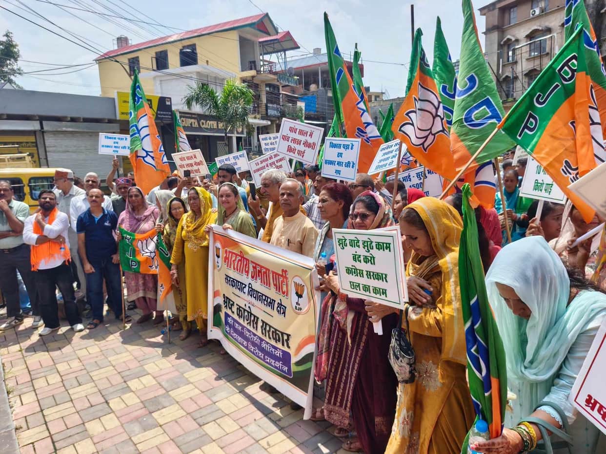 BJP lashes out over the dilapidated condition of roads in Sarkaghat.