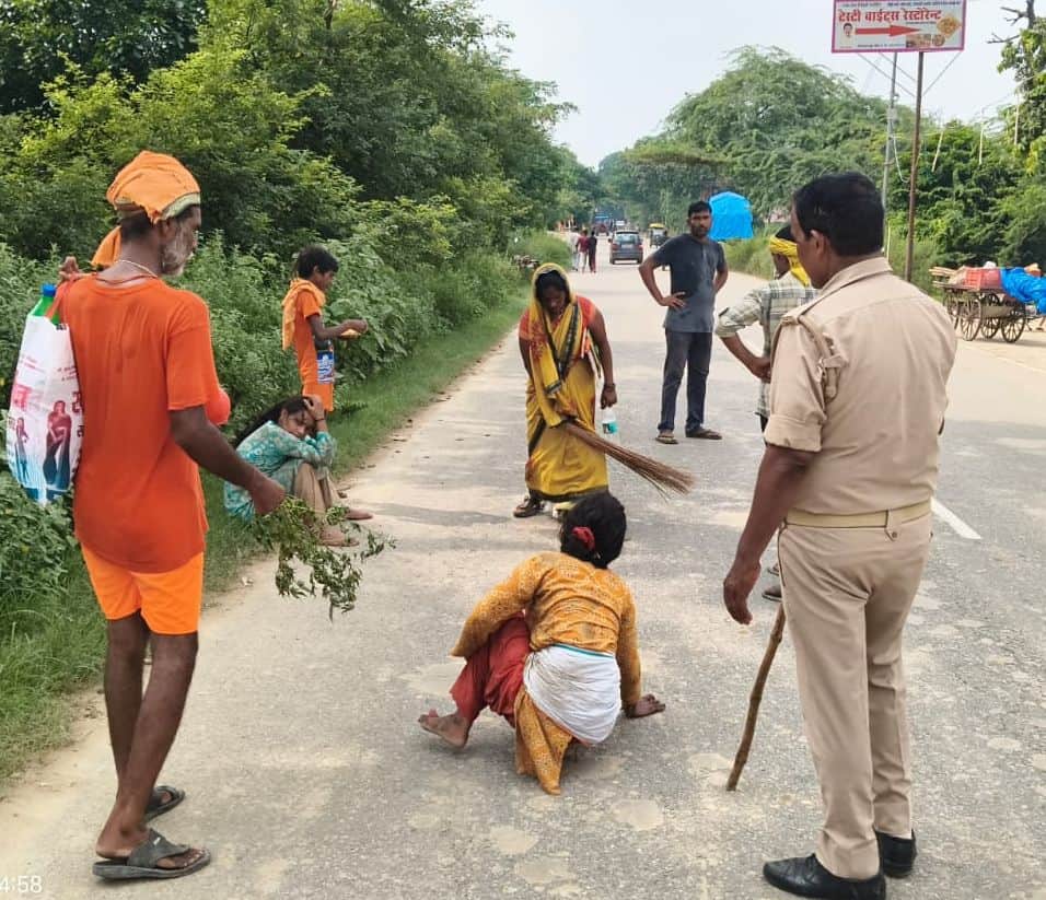 Cousin sisters set out on a *Dandavat Yatra* (prostration pilgrimage).