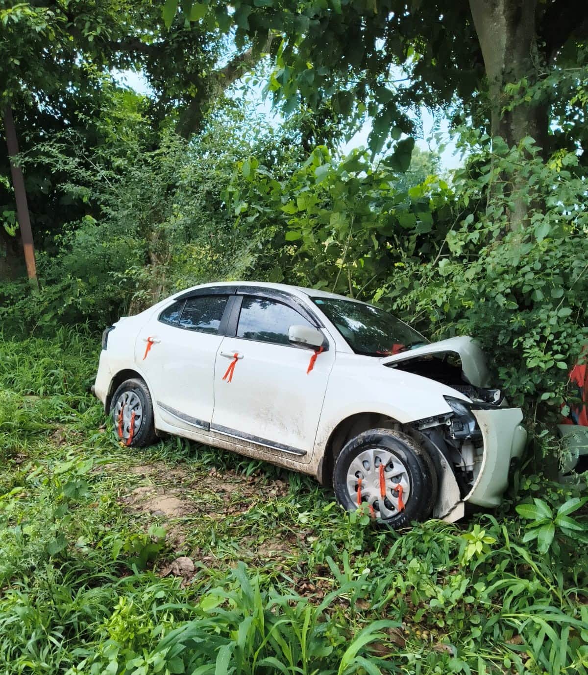 Car returning from Deoghar hits tree; four injured