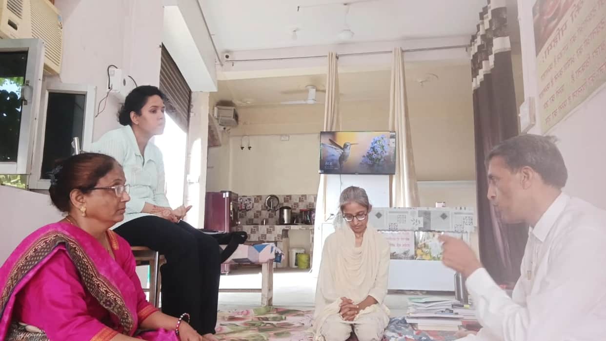Two young women from Maharashtra have arrived in Narwana to learn the art of preparing Phalahar and are receiving training from BK Ashwani Diwan.