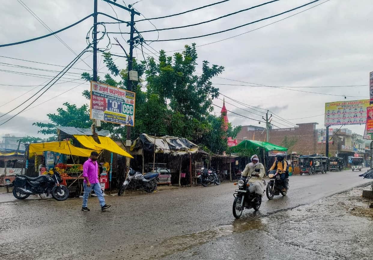 Relief from light rain; waiting for a heavy downpour.