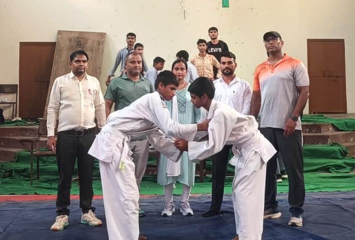 Players displayed their prowess at the district-level judo competition.