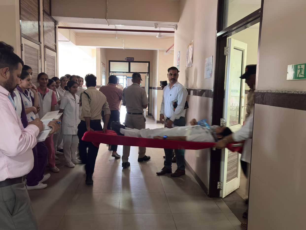 Fire safety preparedness assessed through a mock drill at the regional hospital.