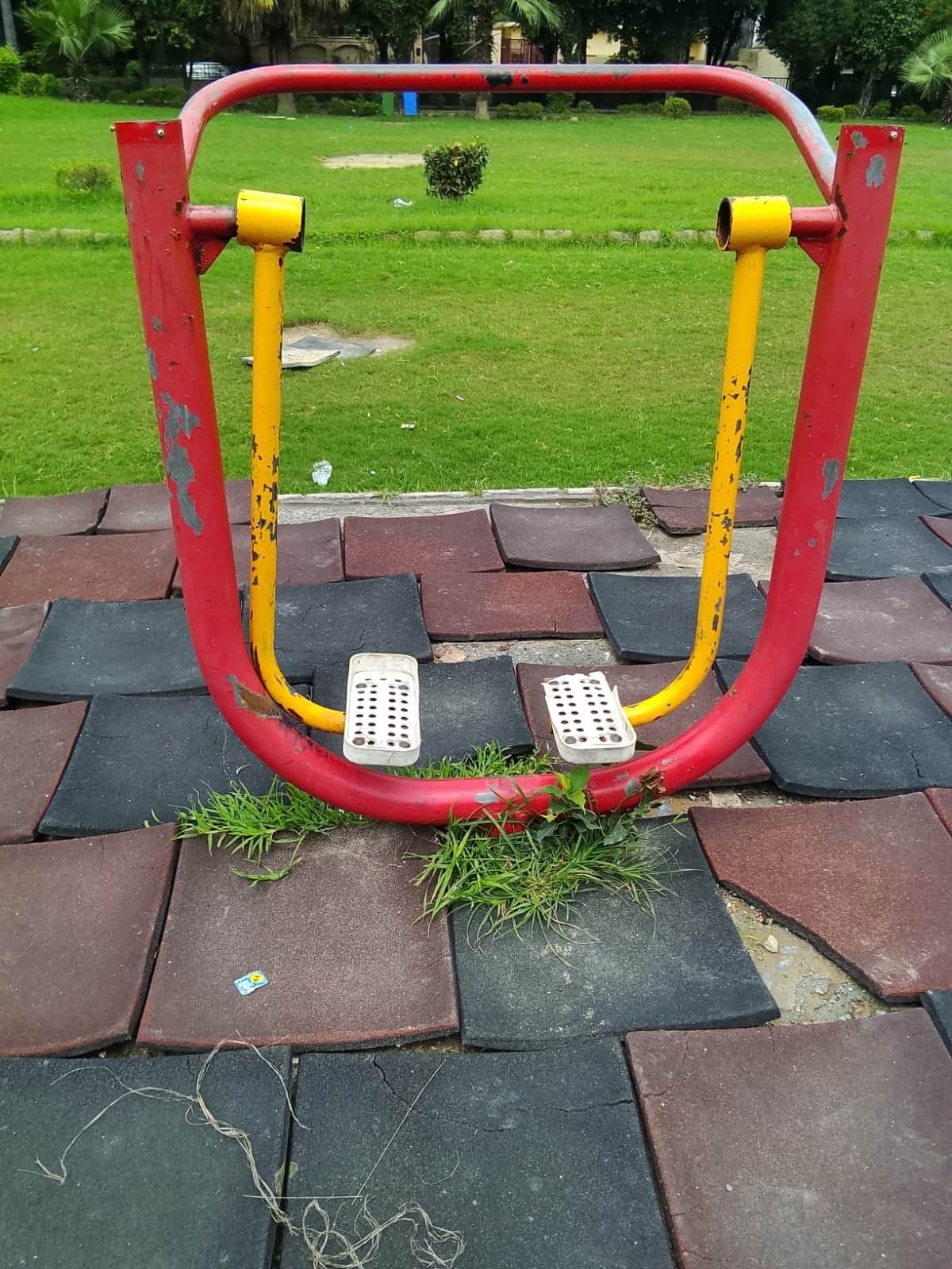 Dilapidated swings turned park's play area into a hazard.