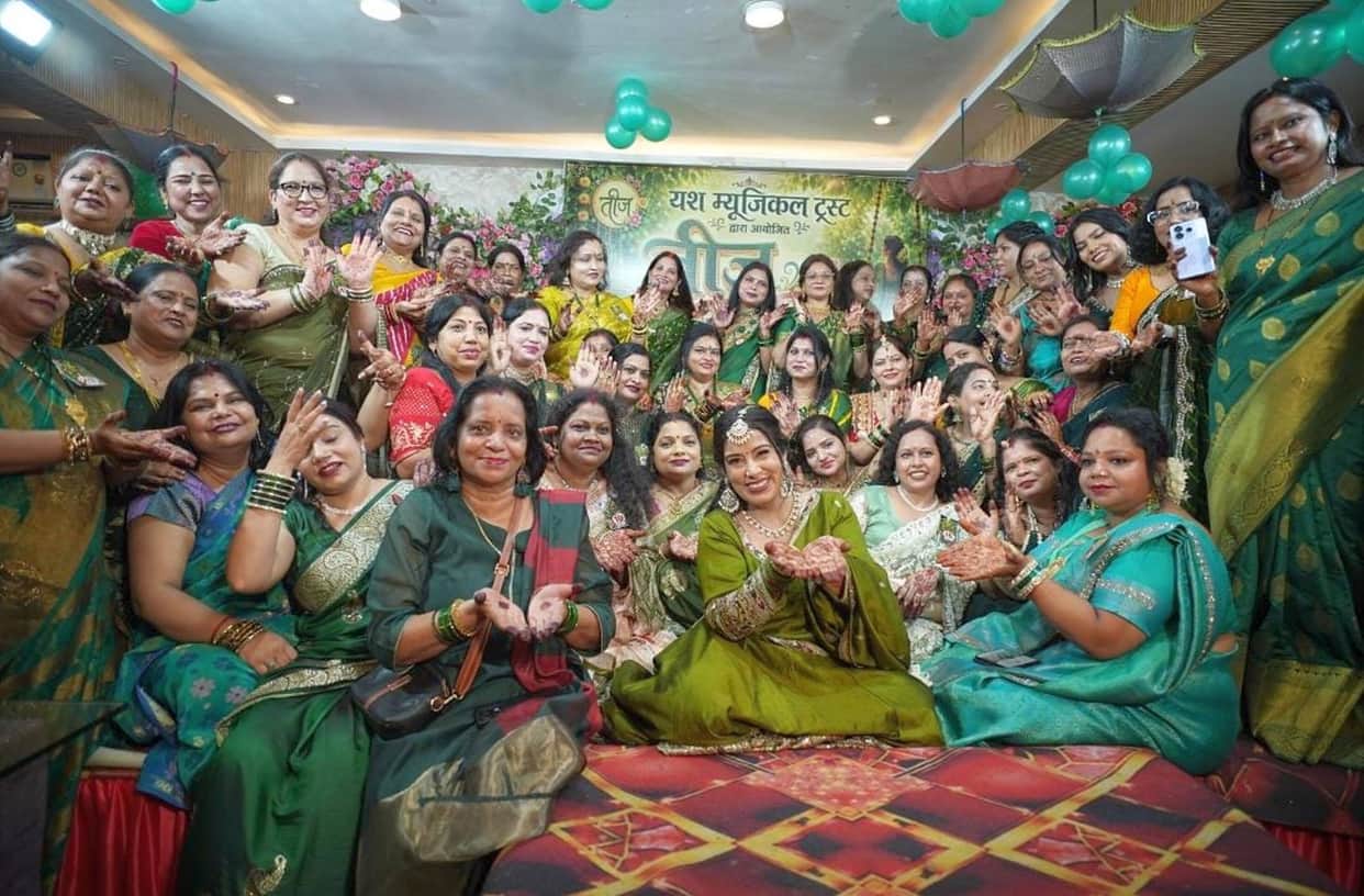 Folk songs, dances and competitions enthralled the audience at Hariyali Teej festival.