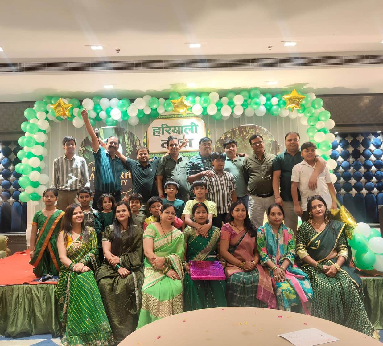 Women decked in green attire; Teej Queen selected