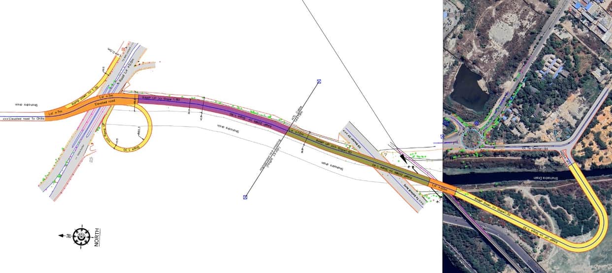 The elevated road from Sector 38 to 94 will be built at a greater height than the Noida-Bhangel elevated road.