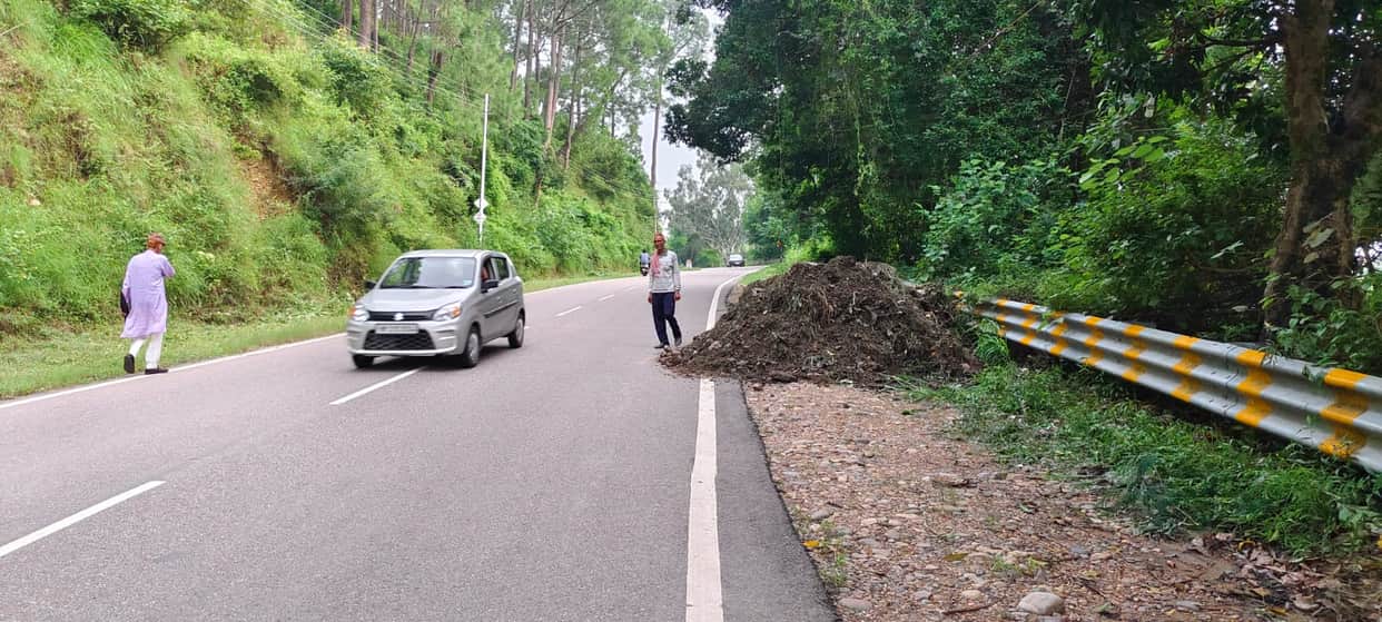 Piles of debris along NH-503A causing trouble