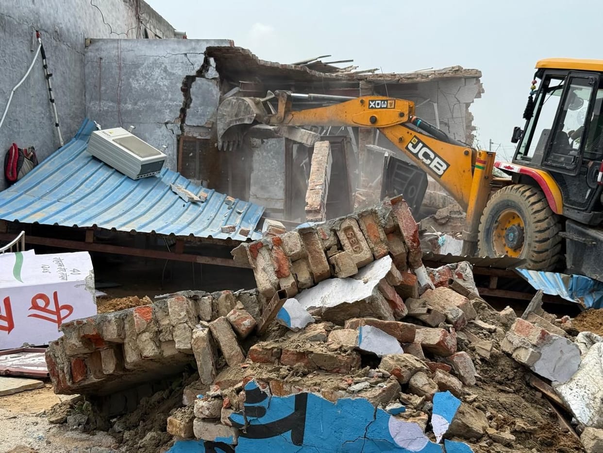 Illegal construction demolished in Ismaila-9B village.