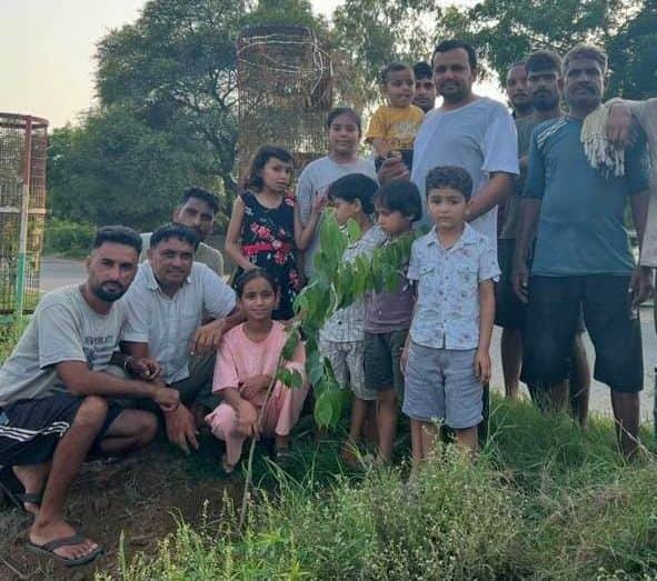Planted trees on birthday and distributed clothes to the needy