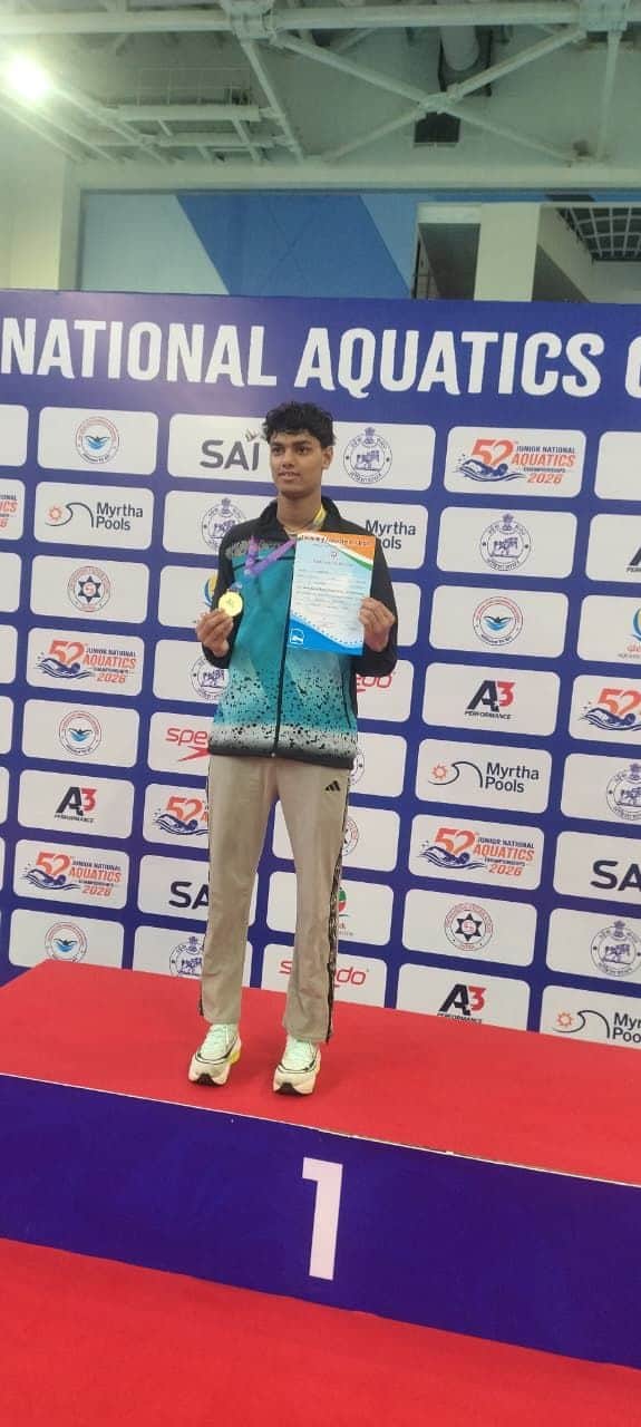 Krishna of UP wins gold in Junior National Swimming