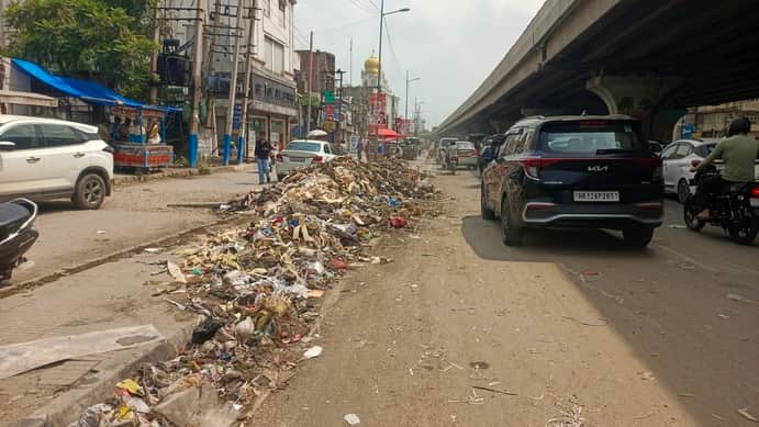 Garbage dumped outside the GT Road, MLA, and Mayor offices.