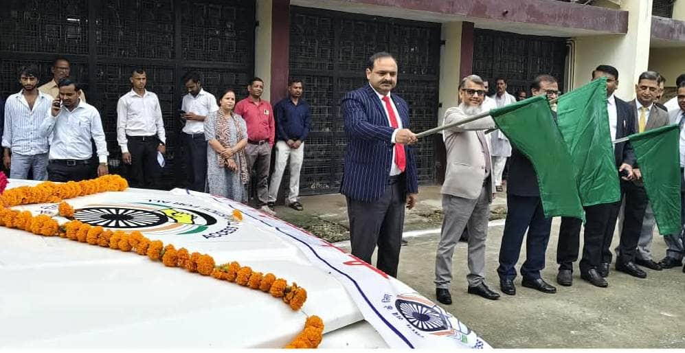 Publicity vehicle for the National Lok Adalat flagged off.