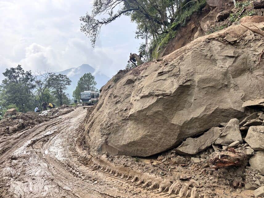 Landslide poses a threat to Dev Kasla Temple.