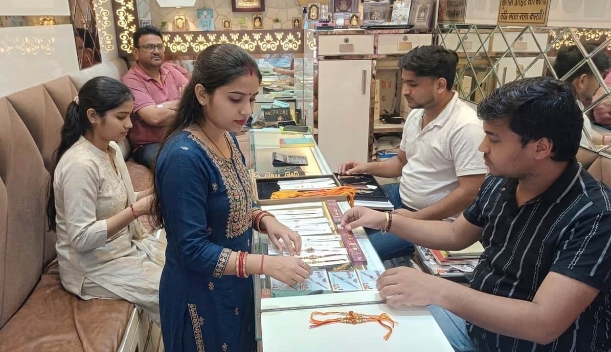 A wide range of hallmarked silver rakhis floods the market.