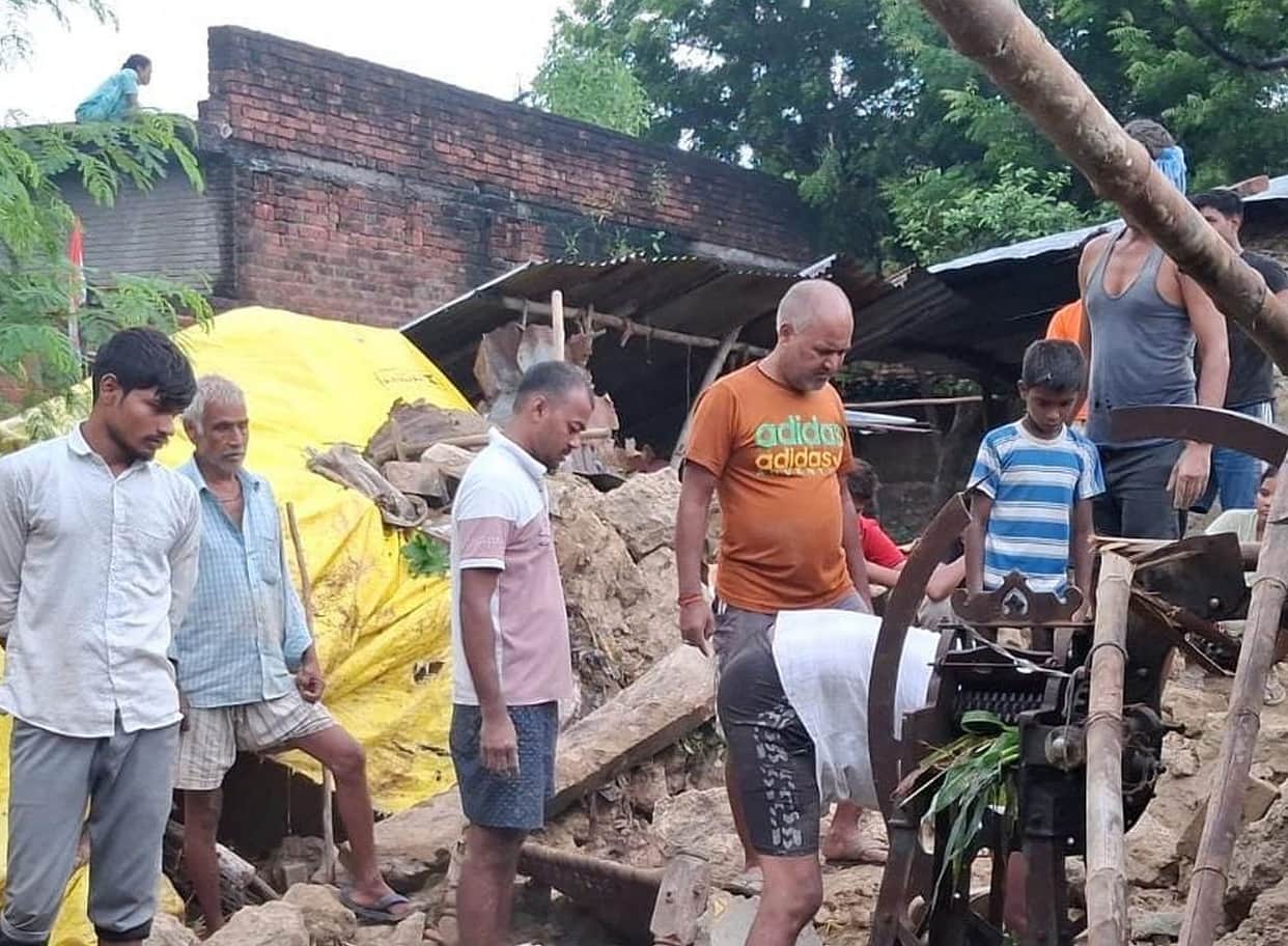 Elderly woman dies after being buried under collapsed mud house during rain.