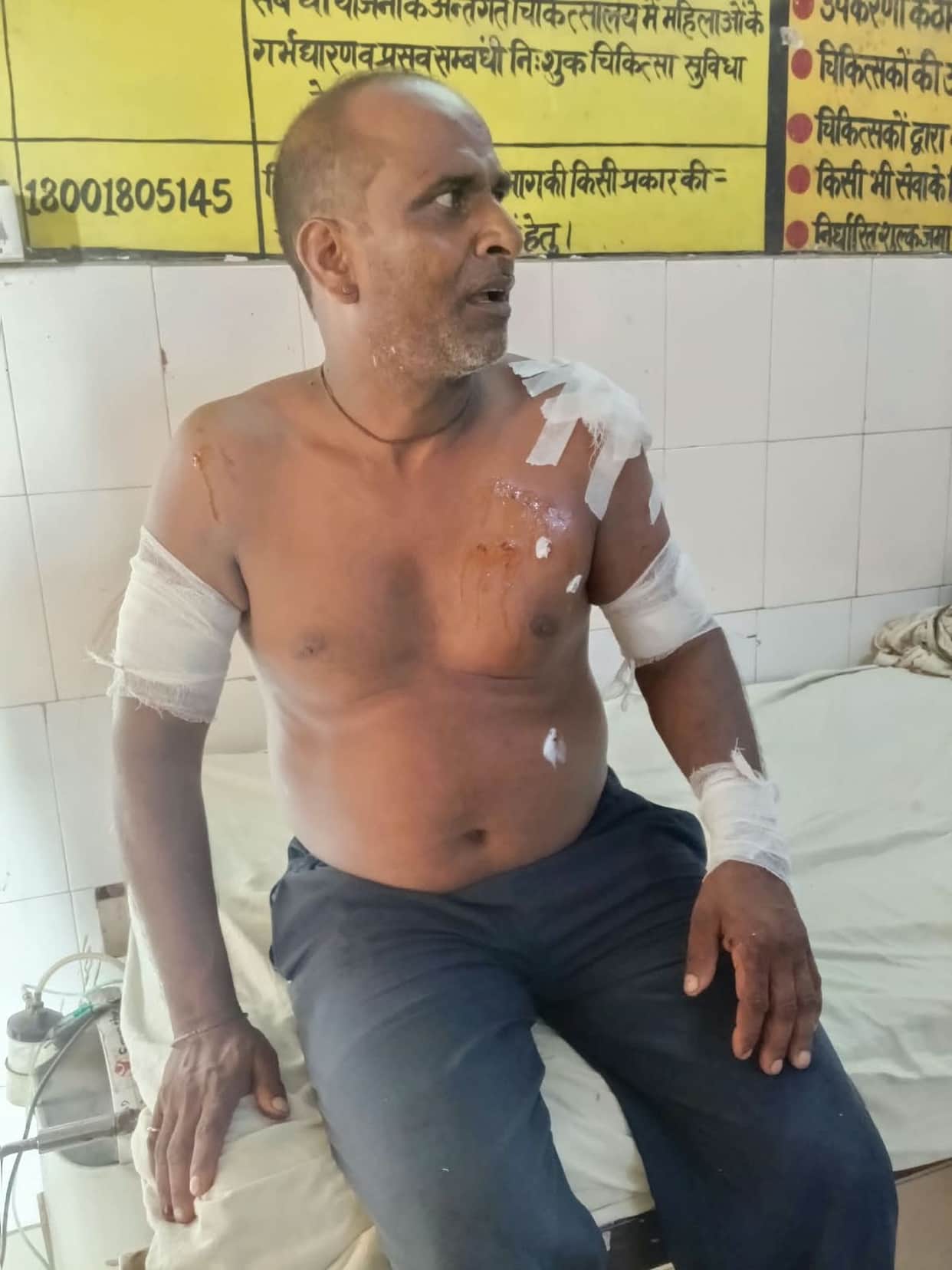 Leopard pounces on farmer in field; farmer injured.