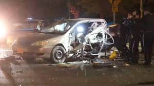 10-day-old baby girl in mother's lap; car overturns.