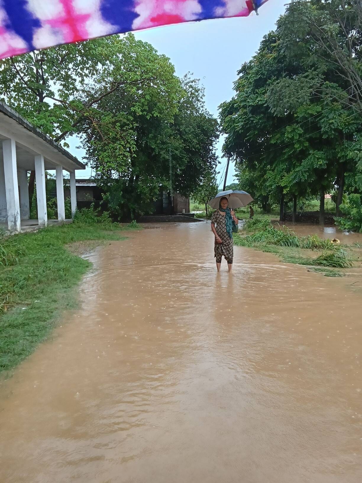 Takka school campus turns into a pond; students face increased difficulties.