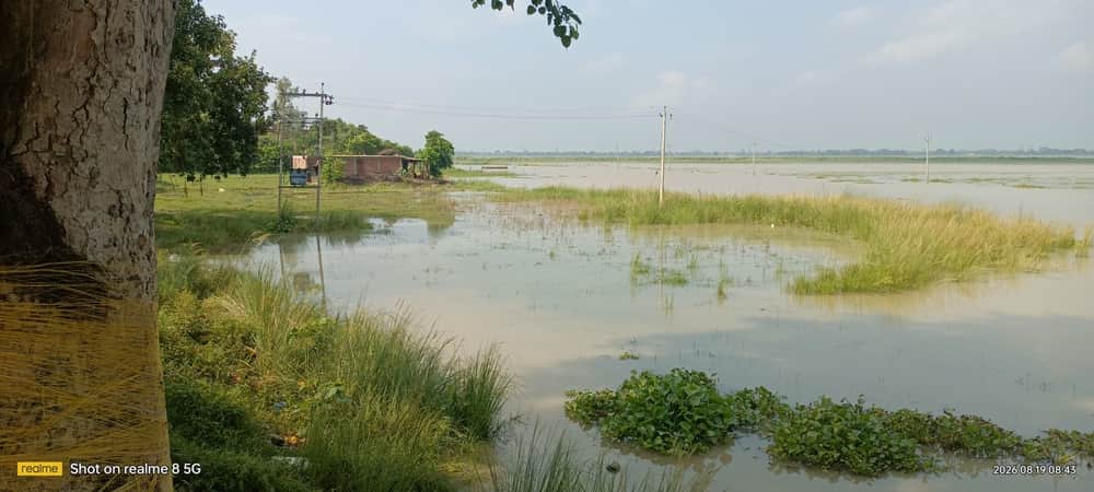 Villagers' anxiety rose as they watched the Saryu surge.