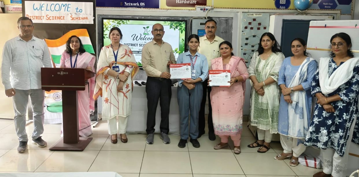 Pinky stands first in district level science seminar