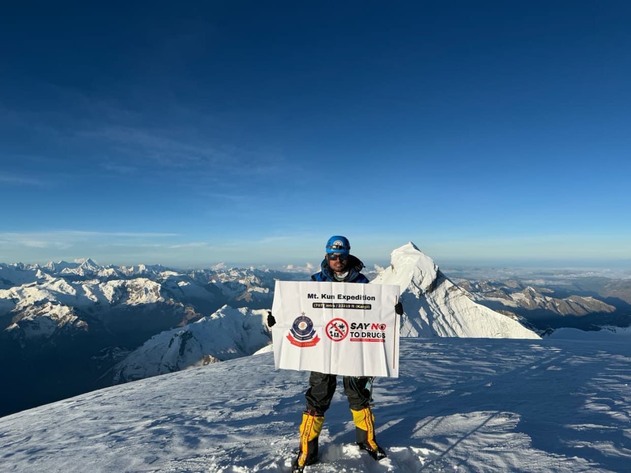 Aman from Mokhra hoisted the Tricolour atop the 7,077-meter-high Mount Kun.
