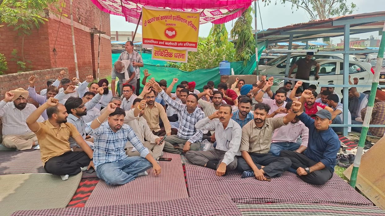 Patwaris protest against flaws in new software and digital survey.