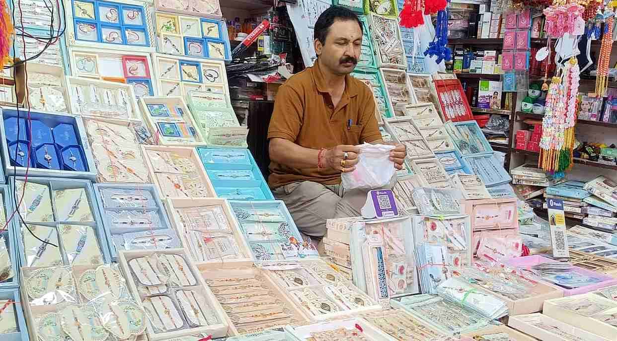 Almora markets decked out with Rakhis; demand begins to rise.