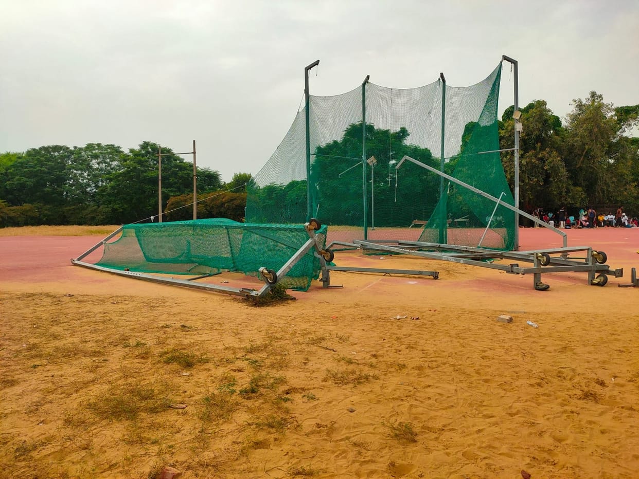 Questions raised regarding arrangements at the state-level school athletics championship in Bhiwani.