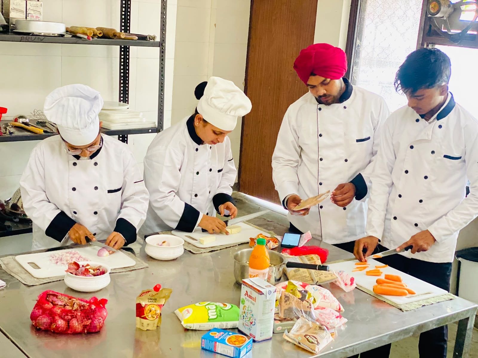 Hotel management students learned Awadhi culinary arts.
