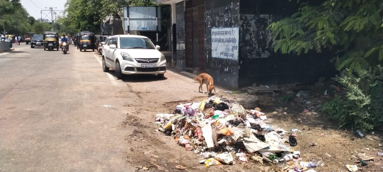 Around 10 tonnes of garbage has accumulated in Mahendragarh; piles of filth dot several areas, including Shankar Market.