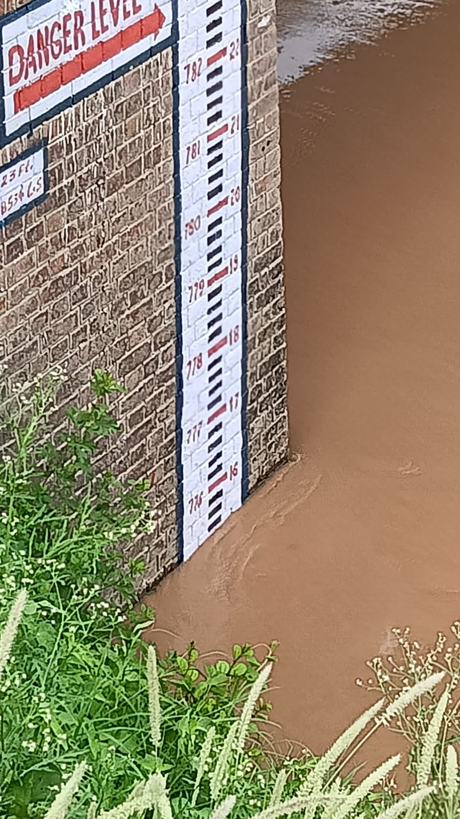 Water level in Ghaggar River rises above 15 feet.