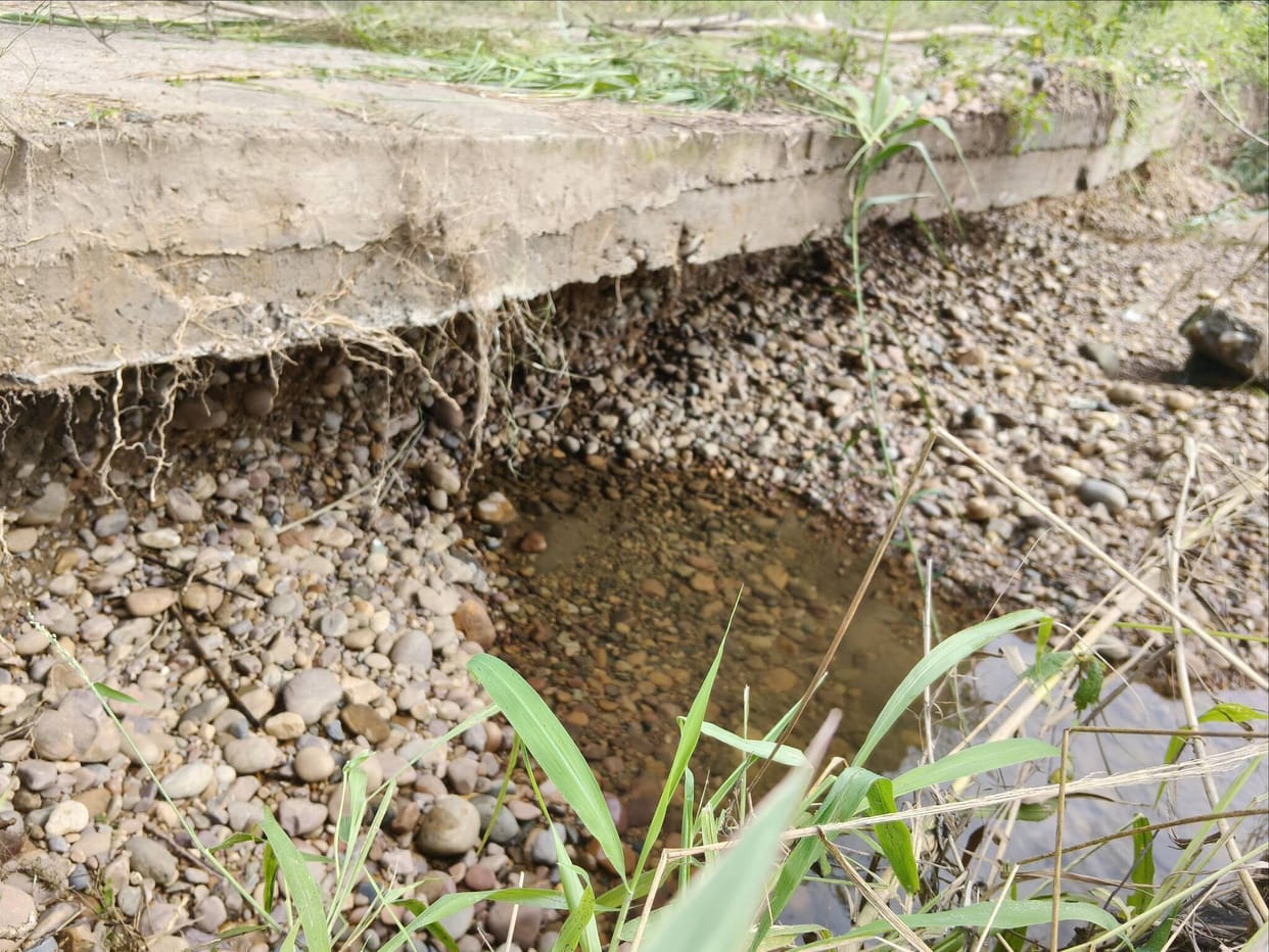 Section of Hareta-Gahliyan road washed away in rain; residents face inconvenience.