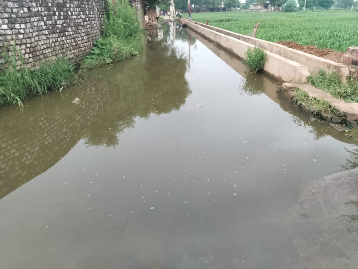 Nayapura road in bad condition due to mud and waterlogging.